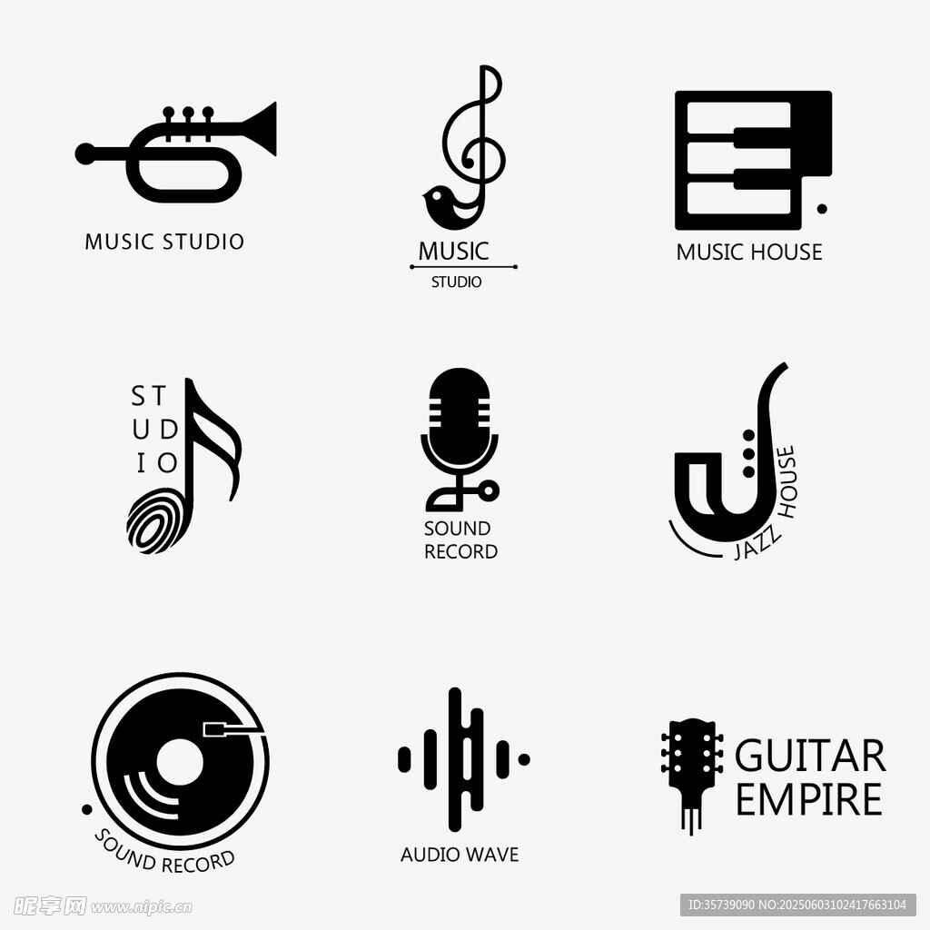 音乐元素图标集