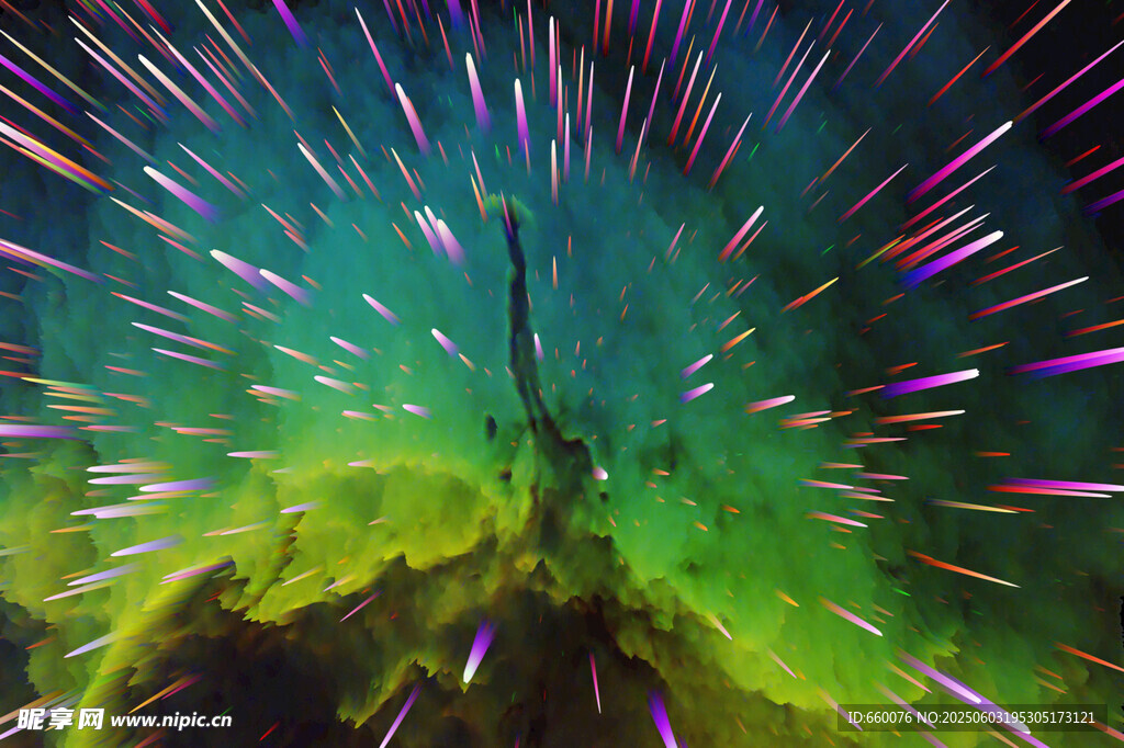 绚丽极光下的奇幻自然景观