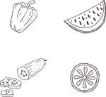 手绘蔬菜水果简笔画