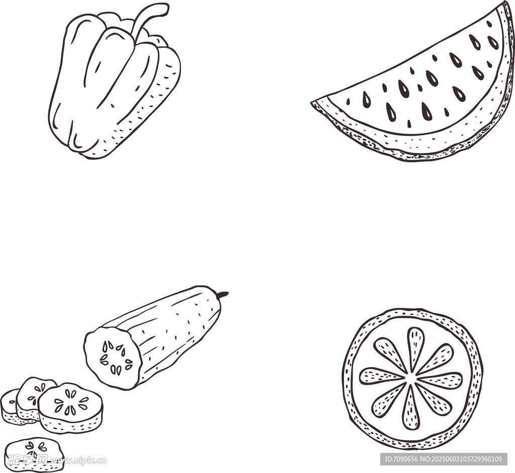 手绘蔬菜水果简笔画