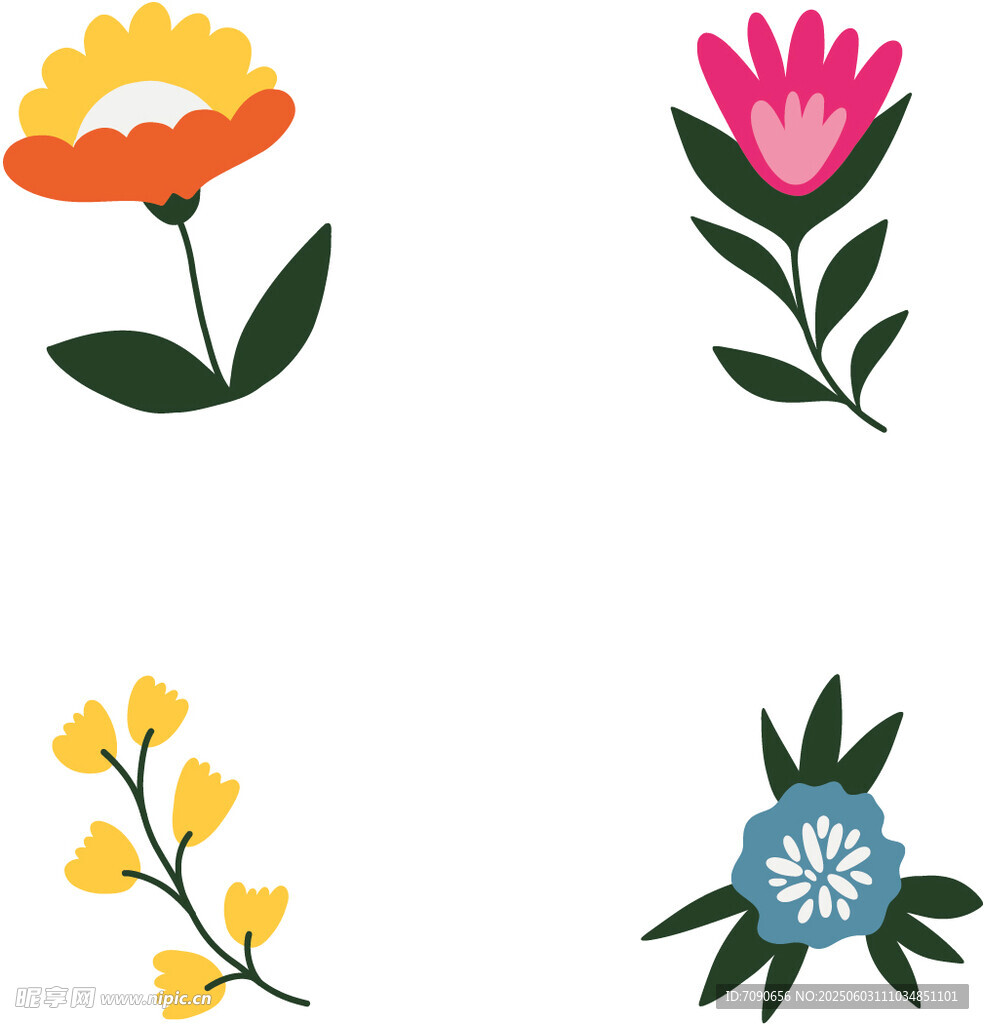 四款简约花卉 
