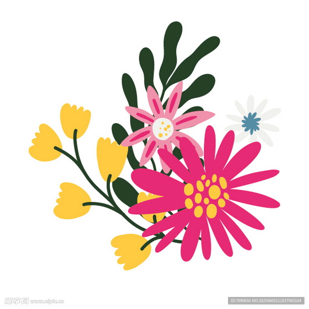 多彩花卉插画