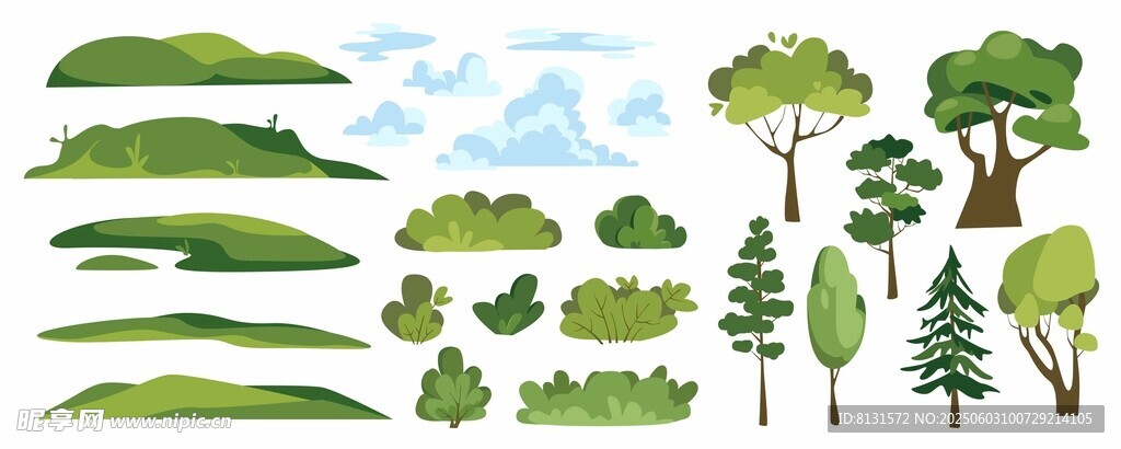 绿色树木植物素材图案