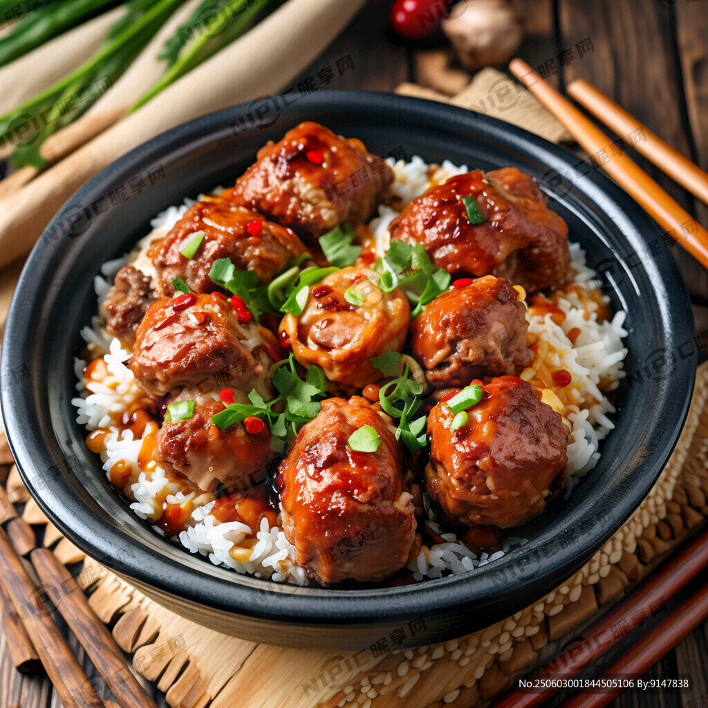 排骨牛肉丸煲仔饭
