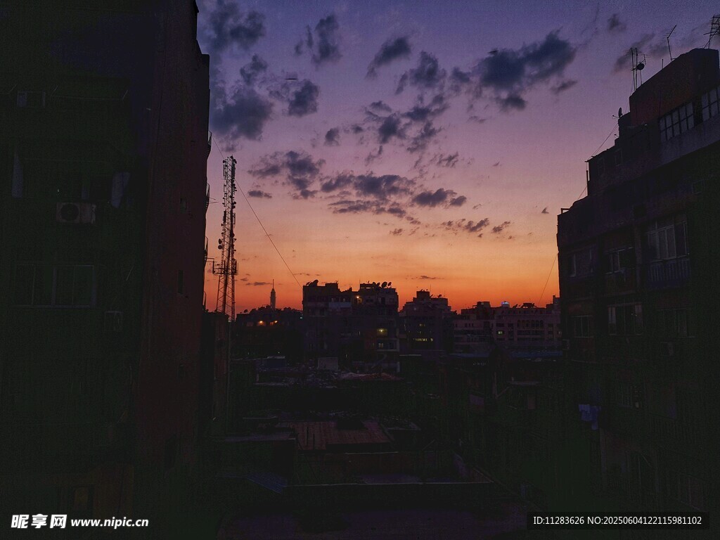 城市黄昏美景