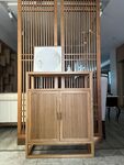 中式木质屏风储物柜展示