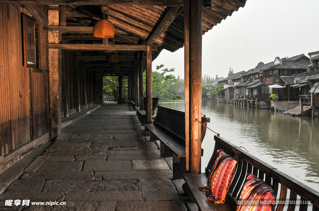 江南水乡古廊桥风景