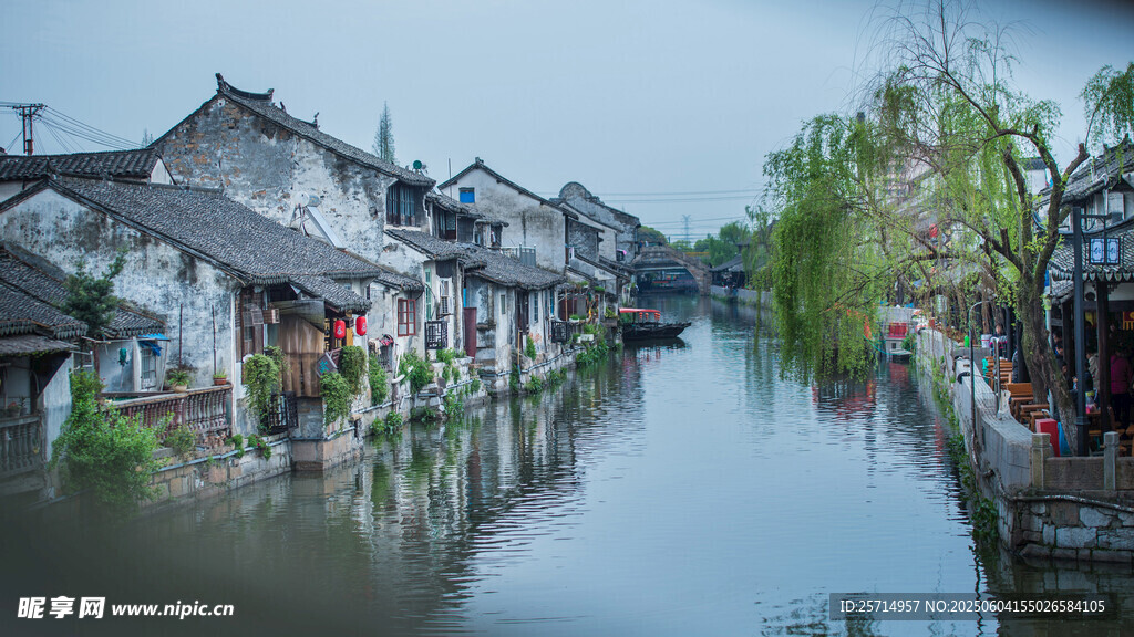 江南水乡古巷河道美景