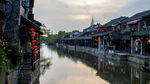 江南水乡古街河畔美景
