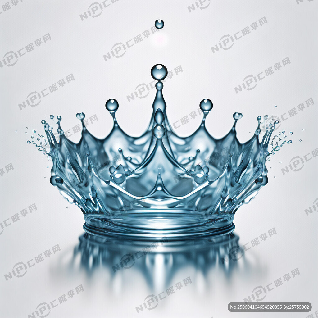 水滴呈皇冠形状 位于画面中央