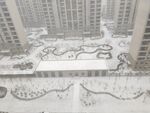 雪后小区景观俯瞰图