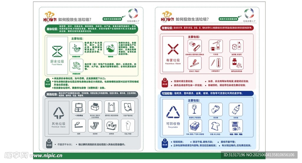 提倡垃圾分类宣传单