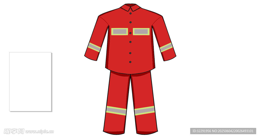 红色消防员制服展示