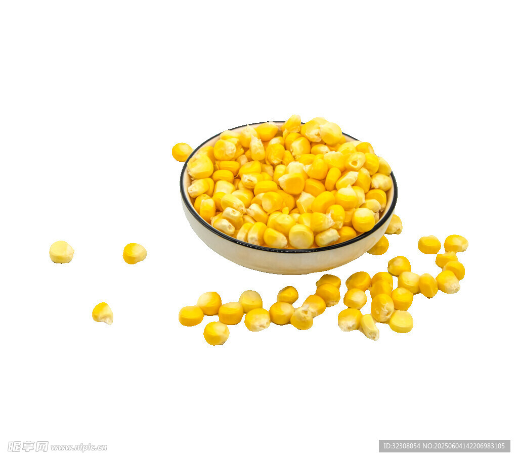 碗中玉米粒及散落颗粒