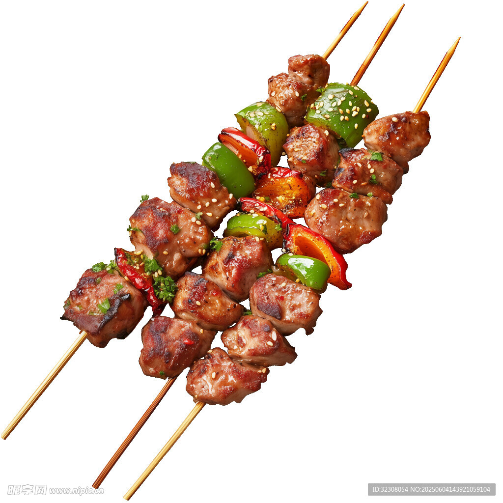 美味烤肉串 荤素搭配诱人