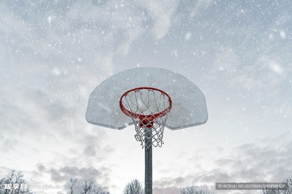 雪中篮球框