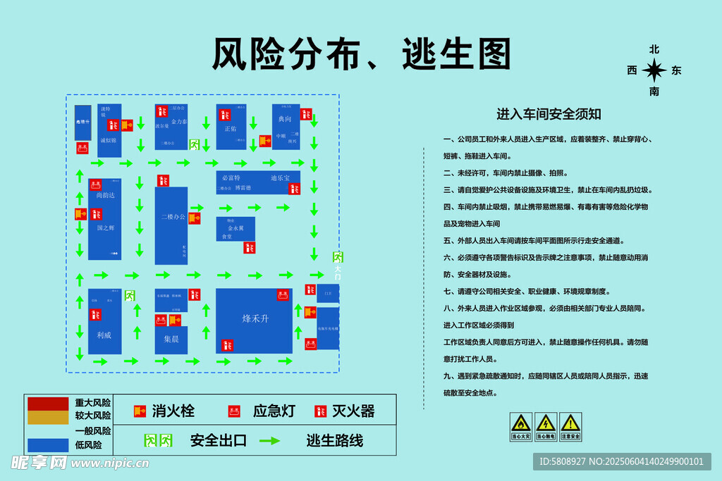 风险分布 逃生图
