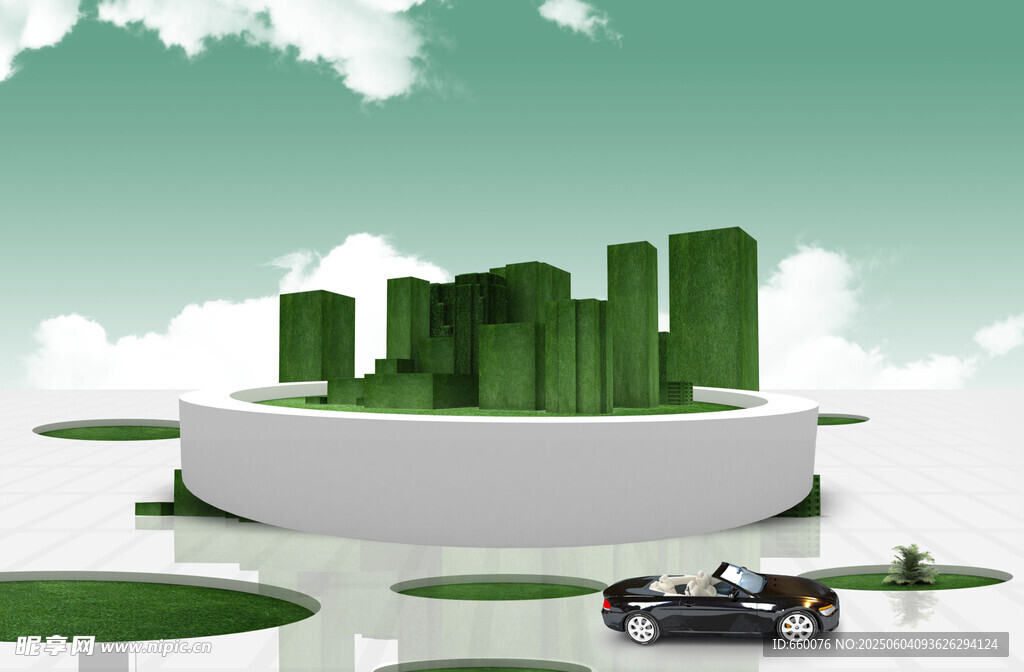 未来城市景观与智能汽车