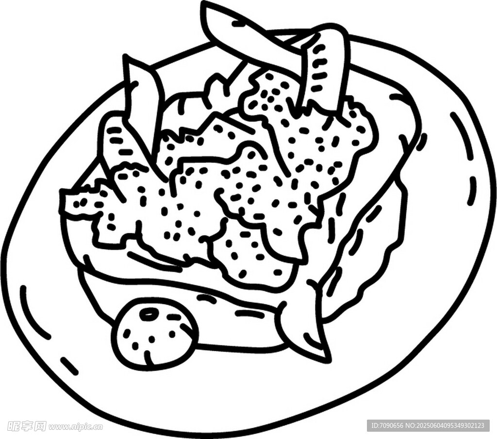 盘中美食插画
