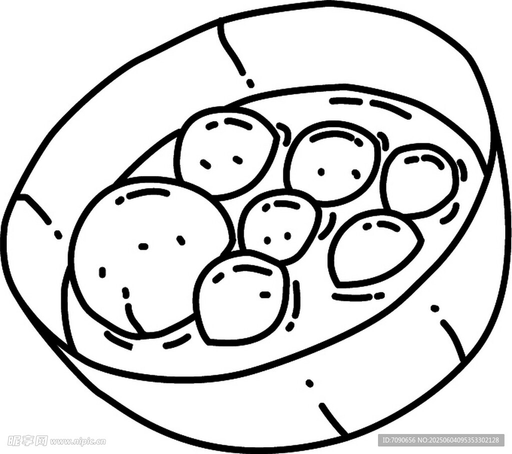 碗中汤圆简笔画