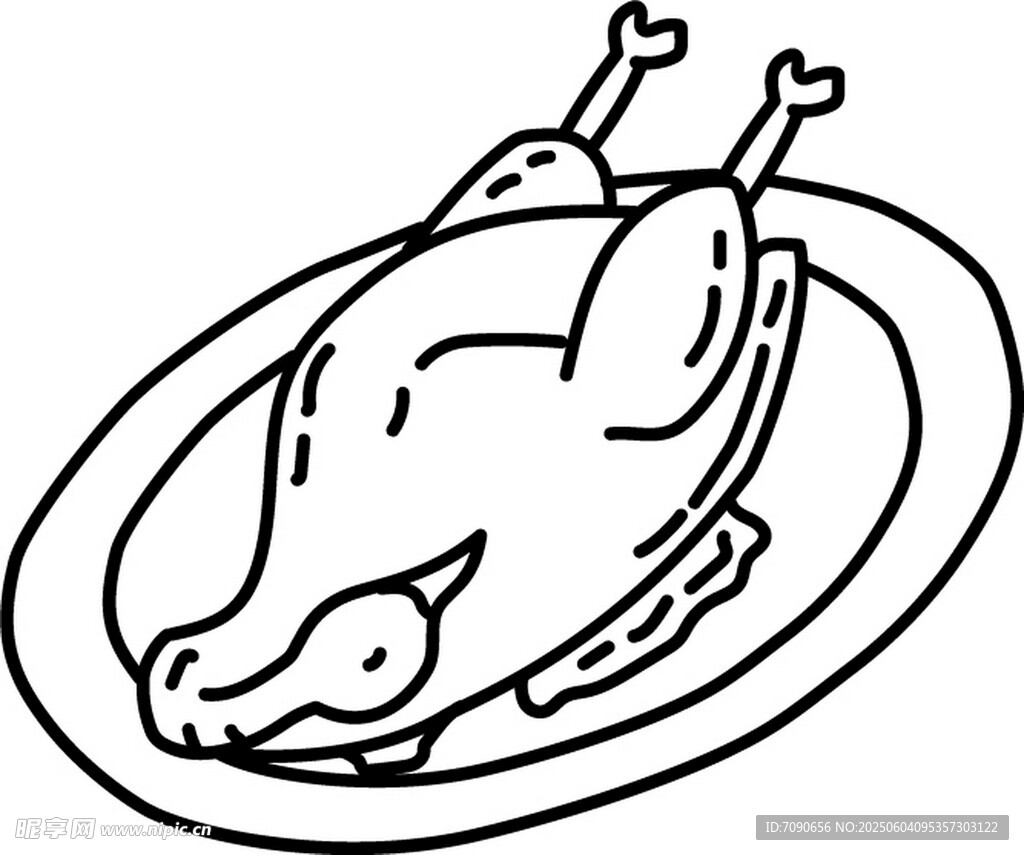 盘中烤鸡