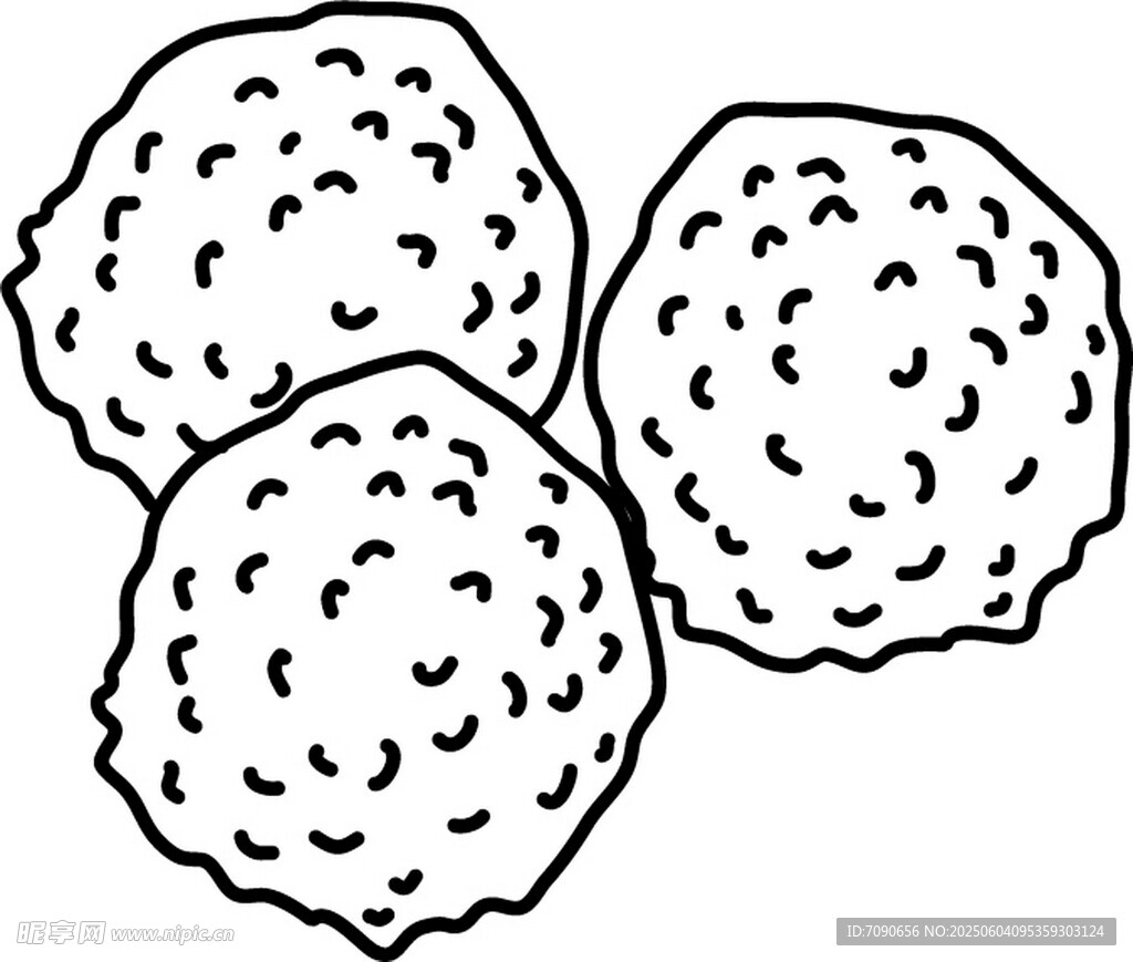 三颗圆形物体简笔画