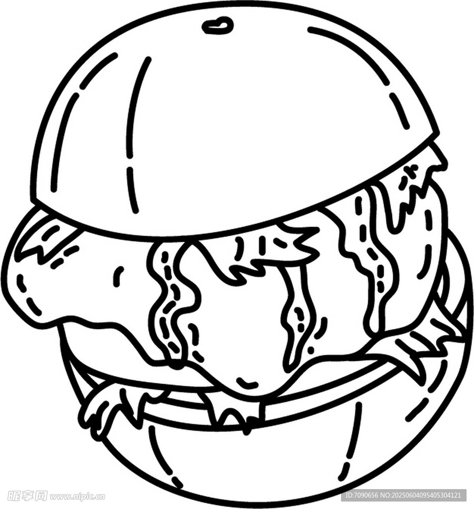 卡通风格美味汉堡插画