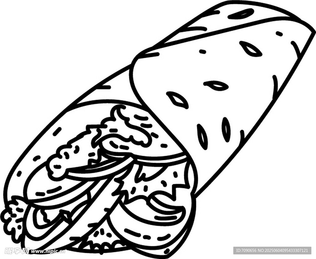 美味卷饼插画