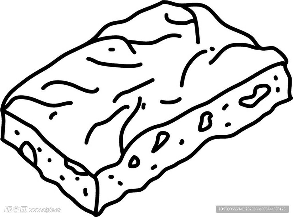 卡通风格块状面包插画