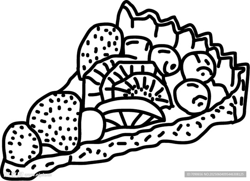 美味水果派插画