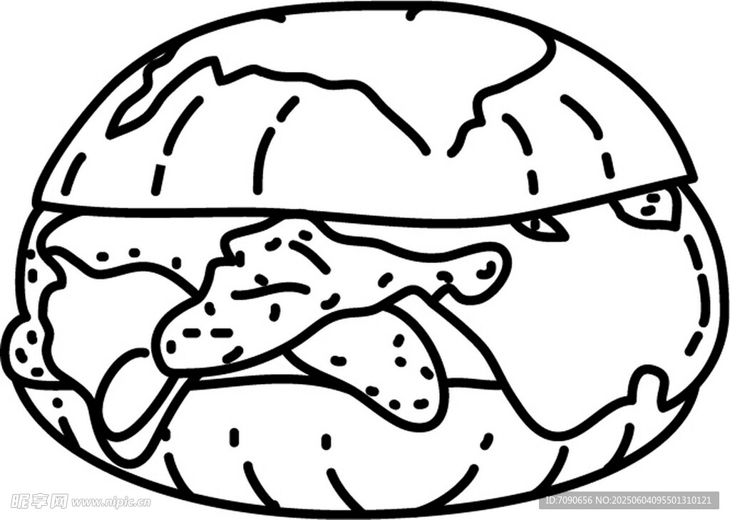 卡通风格汉堡插画
