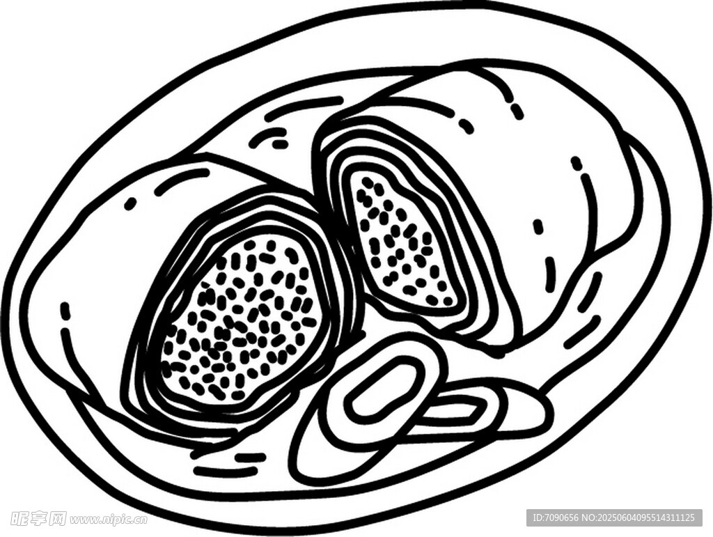 美味夹心糕点插画展示