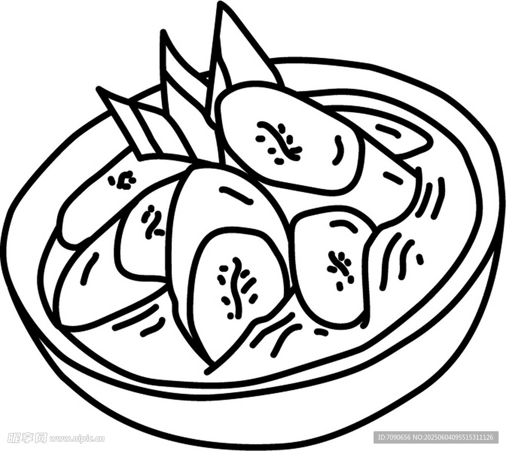 碗中美味饺子插画