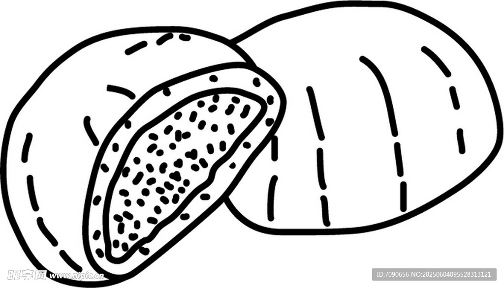 卡通风格夹心面包插画