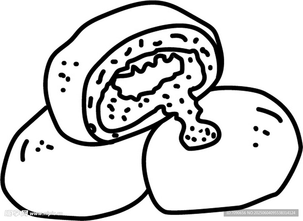 夹心面包插画
