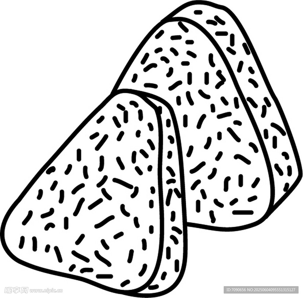 卡通风格三角饭团插画