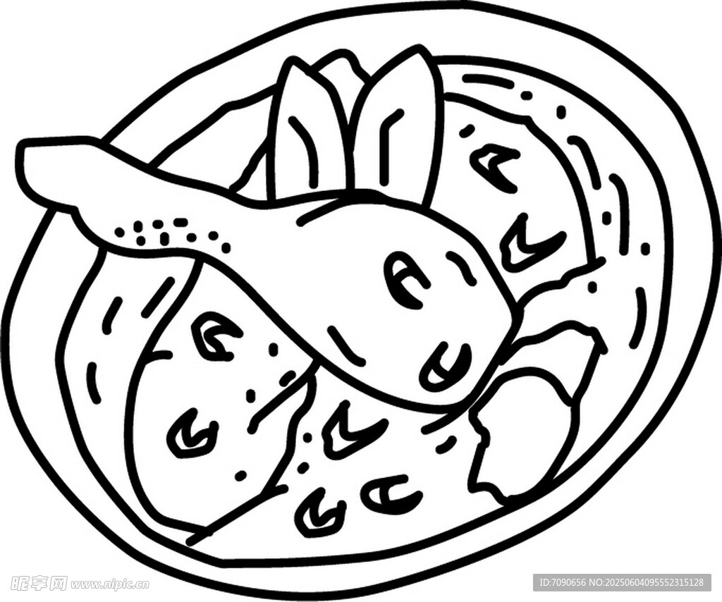 盘中的卡通风格食物