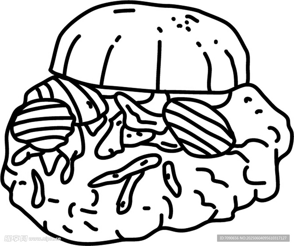 卡通风格美味汉堡插画