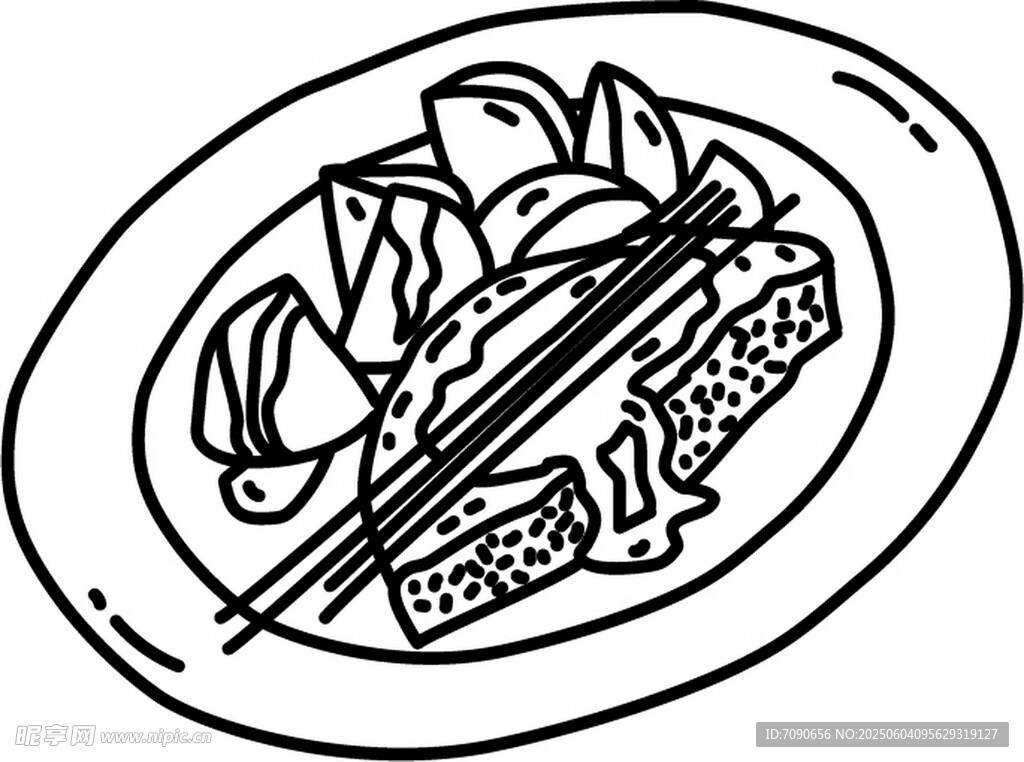 盘中美食简笔画