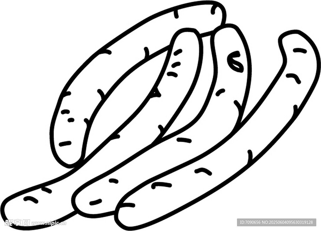 手绘风格的香肠插画