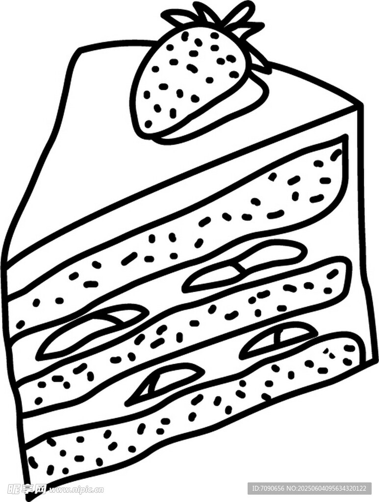 卡通草莓蛋糕插画