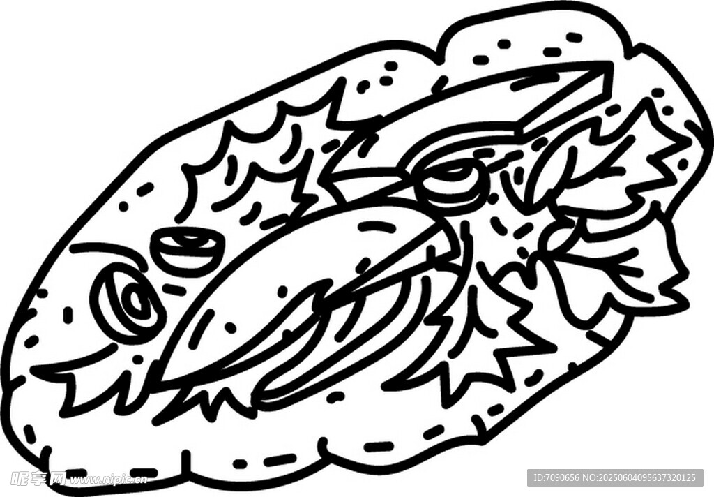 手绘墨西哥卷饼插画