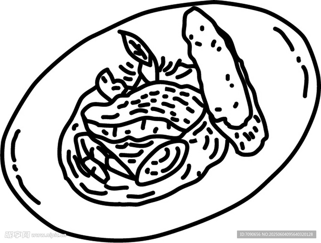盘中美食意大利面与香肠