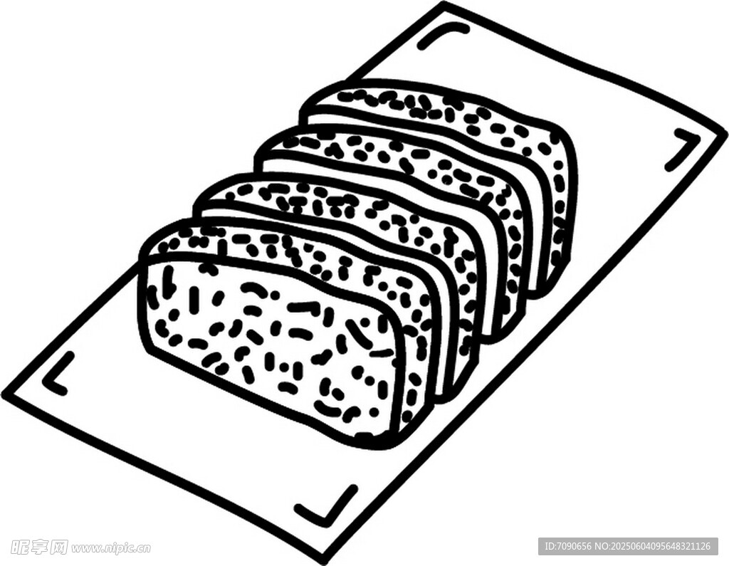 切片面包插画展示
