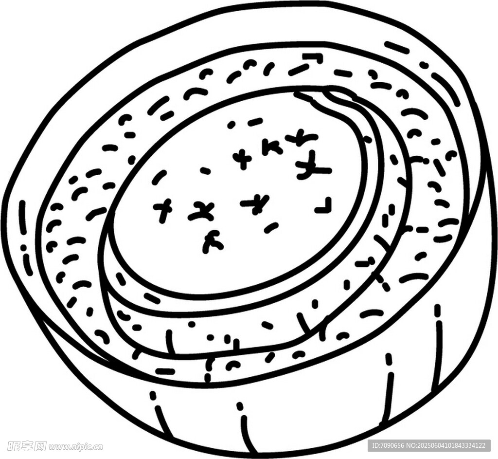 手绘圆形糕点插画