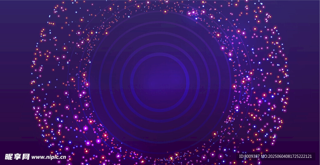 梦幻紫色粒子环形背景图