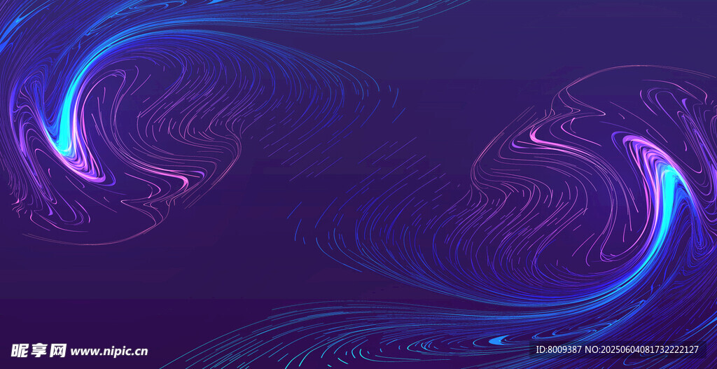 梦幻蓝紫渐变抽象光影插画背景