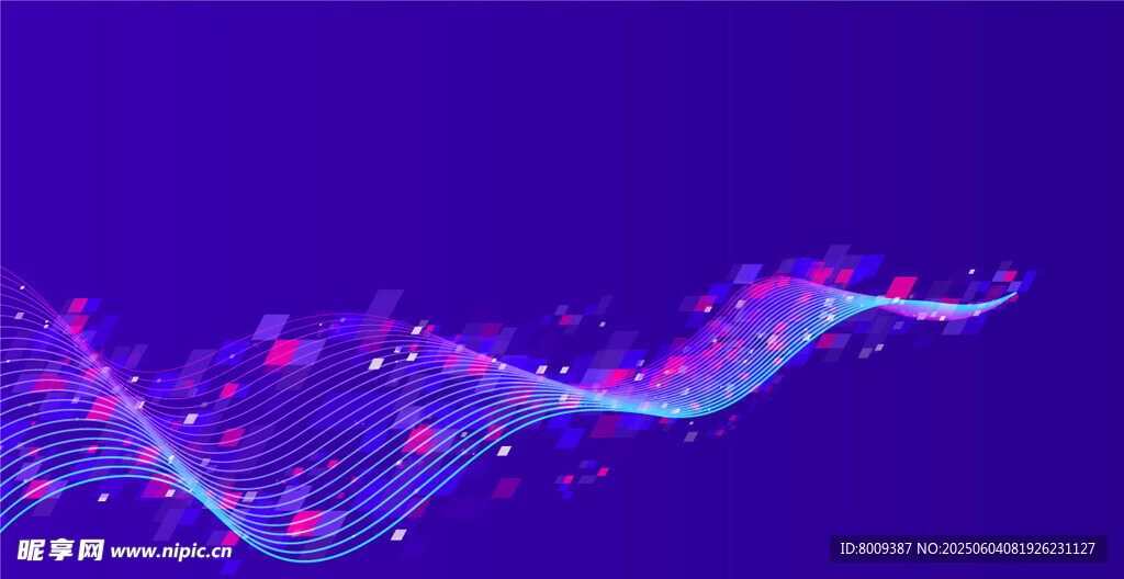 梦幻炫彩流动粒子波浪背景