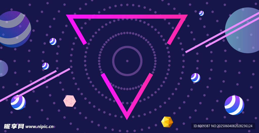 梦幻宇宙几何图形场景