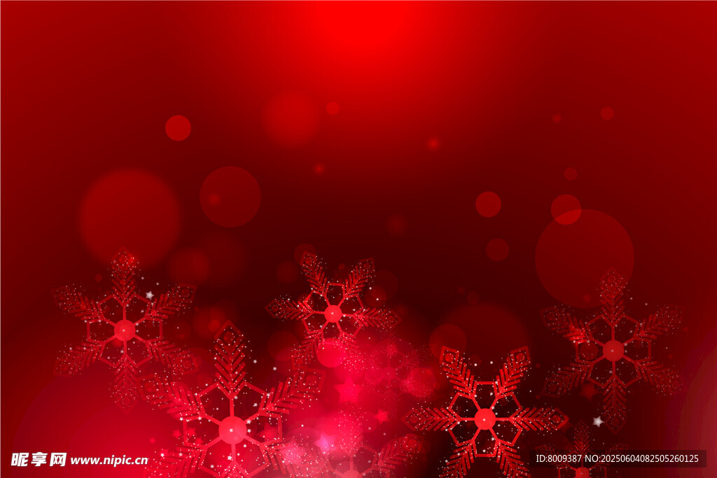 红色雪花梦幻背景banner